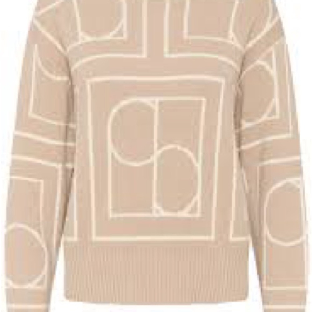 SOAKED Brand Brown and Black Crew Neck Sweater with Geometric Design